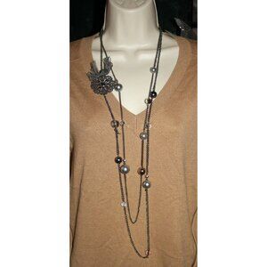 Express Long Multi Strand Beaded Opera Necklace Statement Y2K Deadstock